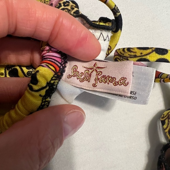 Luli Fama Vibrant Yellow Patterned Bikini Set Size XS - Picture 8 of 11